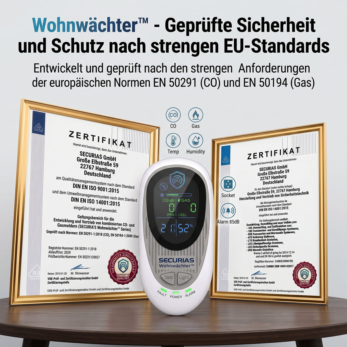 SECURIAS™ 4 in 1 CO Detektor für Wohnmobile